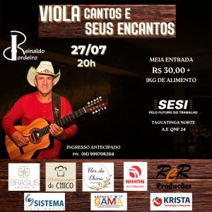 um show de viola com muita moda boa, canções dos CDS do repertorio próprio e clássicos .